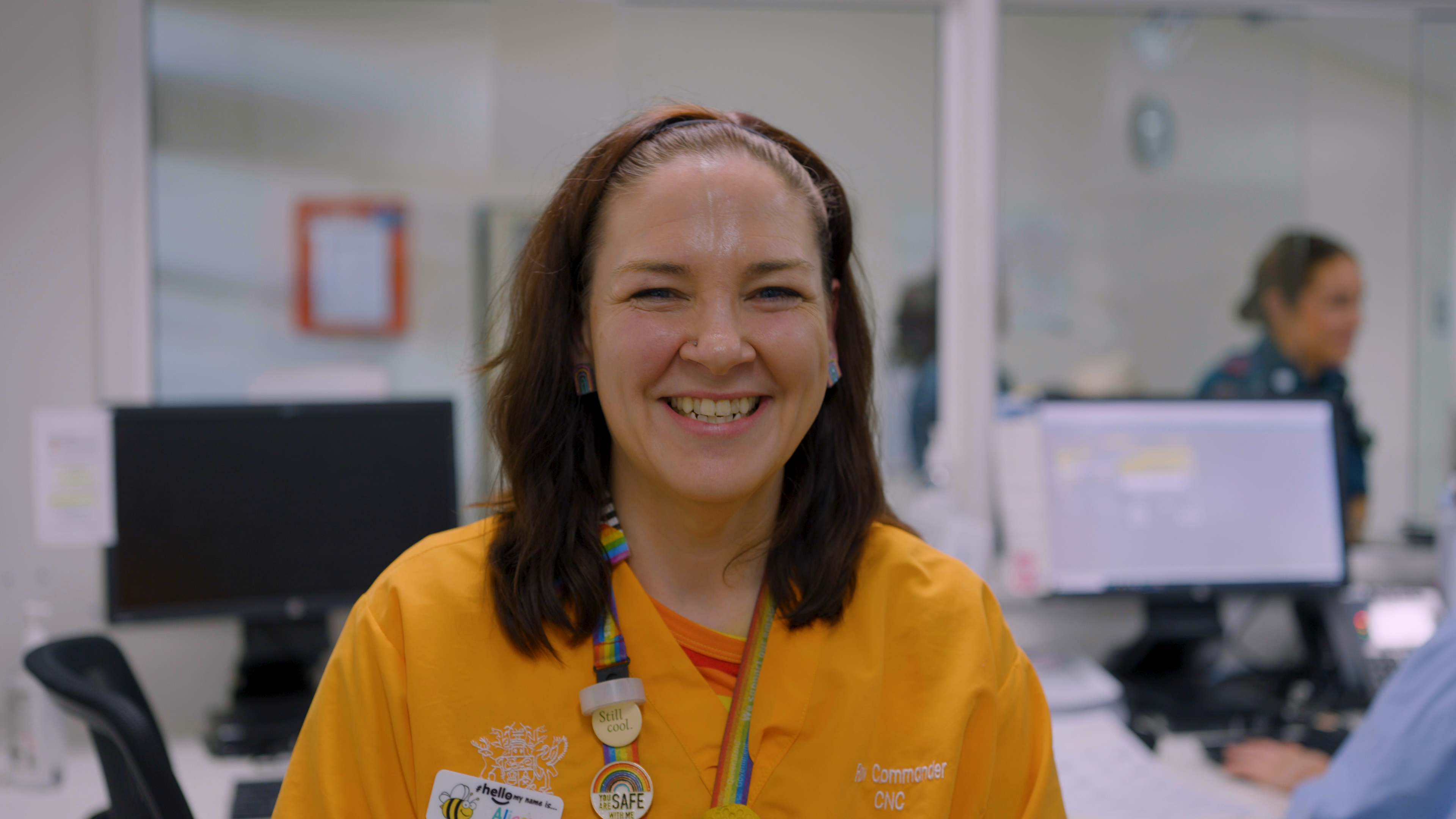 Nurse Alison smiles